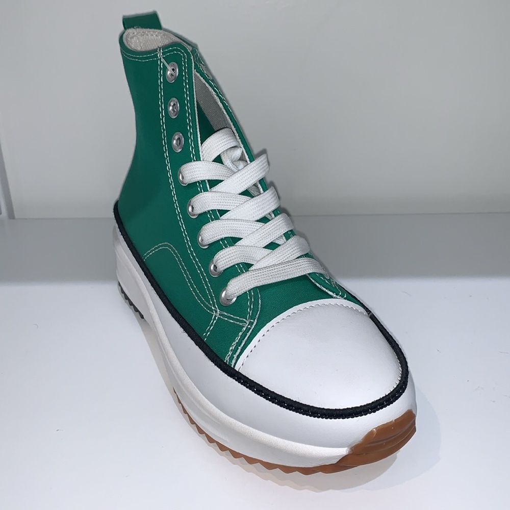 GREEN HIGH TOP CANVAS SNEAKERS - Picture 4 of 7